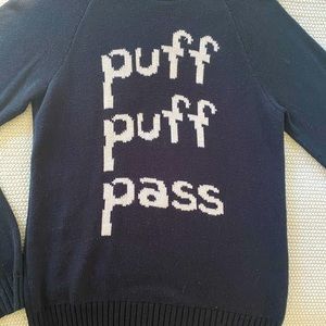 Novelty sweater, unisex, navy blue, Medium